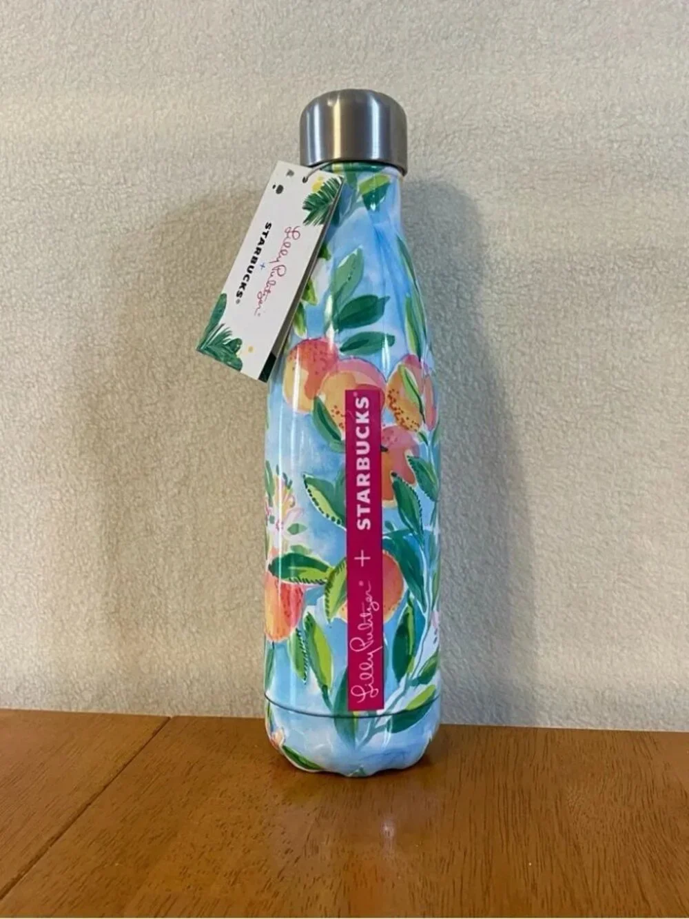 NWT Lilly Pulitzer x Starbucks x S'well 17oz metal bottle Fresh Squeezed